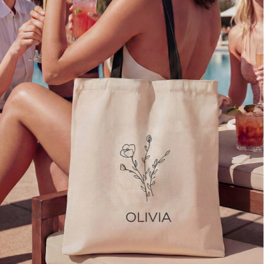 Sac fourre-tout de nom du Fleur sauvage rustique B