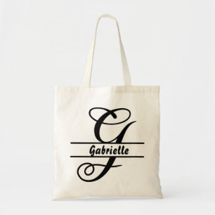 sac fourre-tout de nom personnalisé, lettre person