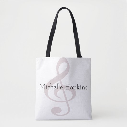 sac fourre-tout de notes de musique graphique noir (Devant)