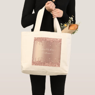 Sac fourre-tout de Parties scintillant or rose ave