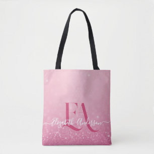 Sac fourre-tout de Parties scintillant rose avec i