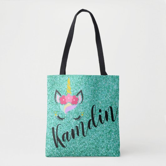 Sac fourre-tout de Parties scintillant Turquoise U (Devant)