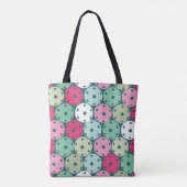Sac fourre-tout de Pickleballs rose et vert pastel (Dos)