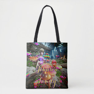 Sac fourre-tout de plage Champignons et fées