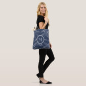Sac fourre-tout de plage de Monogramme bleu de la (Sur le modèle)