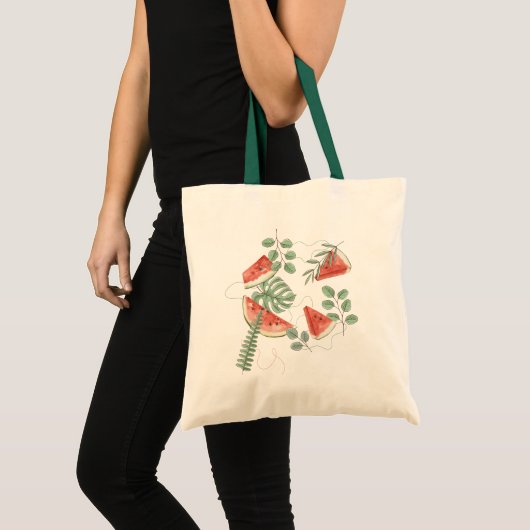 Sac fourre-tout de plage de pastèques rouge vert (Devant (produit))