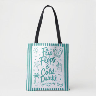 Sac fourre-tout de plage d'été Flip Flops & Cold D