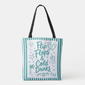 Sac fourre-tout de plage d'été Flip Flops & Cold D (Dos)