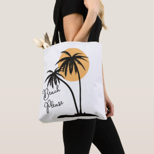 Sac fourre-tout de plage jaune blanc et noir