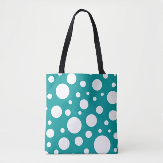 Sac fourre-tout de points turquoises (Devant)