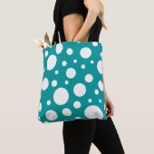 Sac fourre-tout de points turquoises (De près)