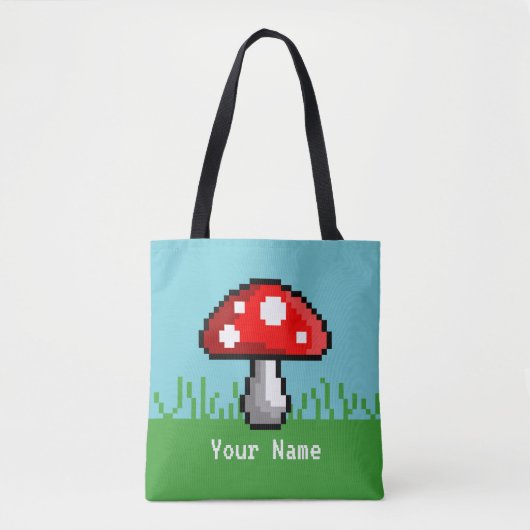 Sac fourre-tout de prairie de champignons Pixel (Devant)
