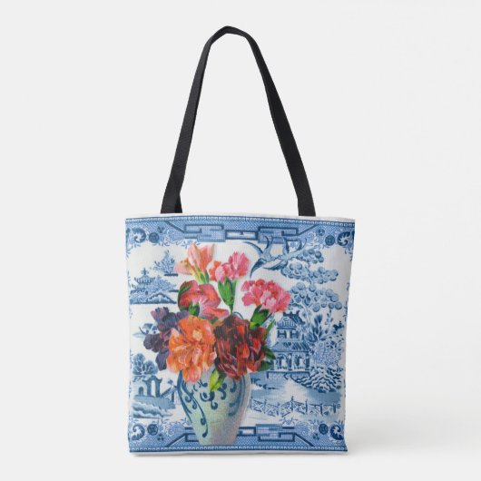 Sac fourre-tout de salutations Blue Willow (Dos)