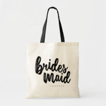 Sac fourre-tout de script noir Bridesmaid - person