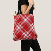 Sac fourre-tout de tarte rouge et blanc (De près)