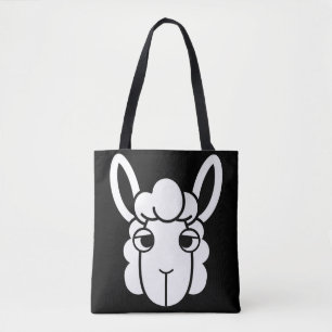 Sac fourre-tout de tête Alpaca noir et blanc par W