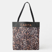 Sac fourre-tout de texture de peau de léopard pers (Devant)