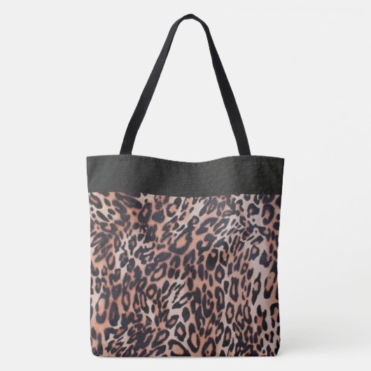 Sac fourre-tout de texture de peau de léopard pers (Dos)