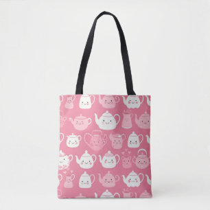 Sac fourre-tout de théière Kawaii - mignon, rose,