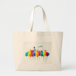 Sac fourre-tout de toile Jumbo Skyline de Seattle