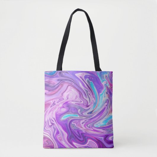 sac fourre-tout de tourbillons rose bleu et violet (Devant)