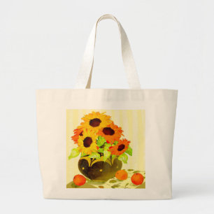 Sac fourre-tout de tournesol coloré (à deux côtés)