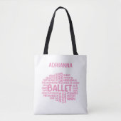 Sac fourre-tout de typographie de ballet rose pers (Devant)