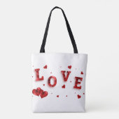 Sac fourre-tout de typographie moderne Red Hearts (Dos)