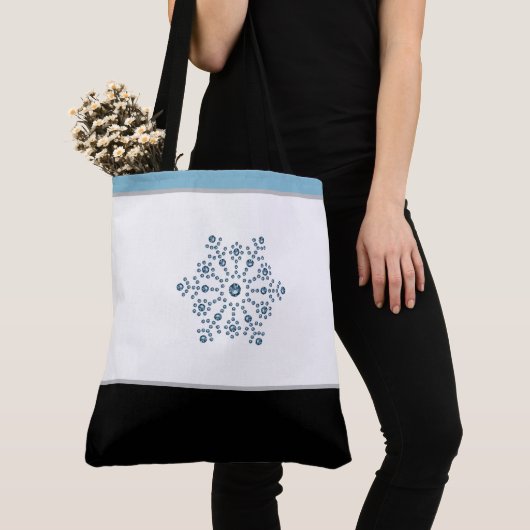 Sac fourre-tout de vacances Blue Snowflake (De près)