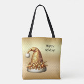 Sac fourre-tout de vacances Gold Santa Hat (Dos)