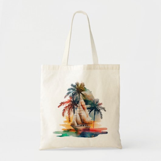 Sac fourre-tout de voilier coloré Tropical Palm (Devant)