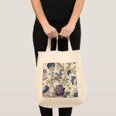 Sac fourre-tout décoratif bleu floral (Devant (produit))