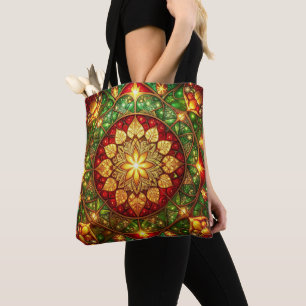 Sac fourre-tout décoratif vert rouge pour Noël et