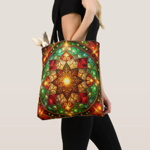 Sac fourre-tout décoratif vert rouge pour Noël et