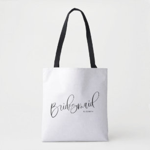 Sac fourre-tout demoiselle d'honneur noir et blanc