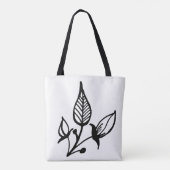 Sac fourre-tout d'épaule à fleurs blanches (Dos)