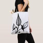 Sac fourre-tout d'épaule à fleurs blanches (De près)