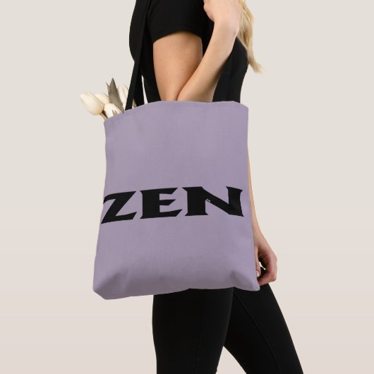 Sac fourre-tout d'épaule gris noir zen (De près)