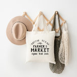 Sac fourre-tout d'épicerie du marché agricole pers<br><div class="desc">Le sac fourre-tout rustique de l'agriculteur personnalisé avec votre nom de famille,  ville d'origine,  date établie ou tout autre texte personnalisé. Cliquez sur le bouton Customiser pour ajouter votre propre texte et sélectionnez parmi tous nos styles de coussin pour créer votre propre design unique d'un genre.</div>