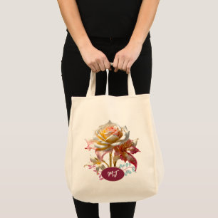 Sac fourre-tout d'épicerie Monogram Rose White Ros