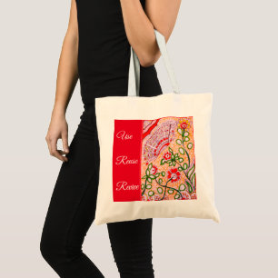 Sac fourre-tout d'épicerie - Papillon rouge