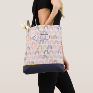 Sac fourre-tout d'épicerie Rainbow Cute Boho sur m