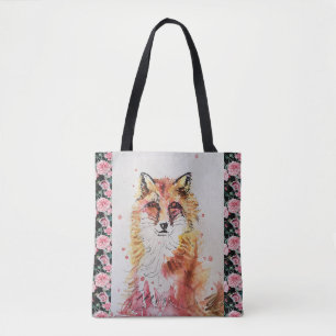 Sac fourre-tout d'épicerie Red Fox Watercolor Pai