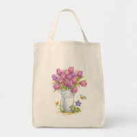 Sac fourre-tout d'épicerie Tulip Florist Pail