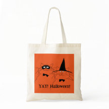 Sac fourre-tout des chats d'Halloween
