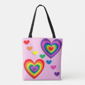 Sac fourre-tout des coeurs arc-en-ciel (Dos)