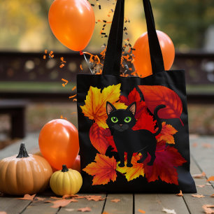 Sac fourre-tout des feuilles de chat noir