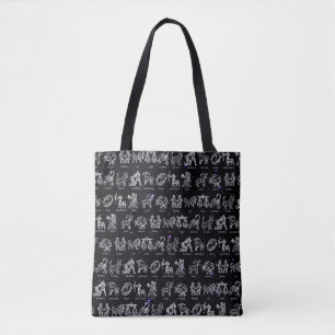 Sac fourre-tout des signes zodiaques (noir)