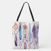 Sac fourre-tout design Boho Feathers (Dos)