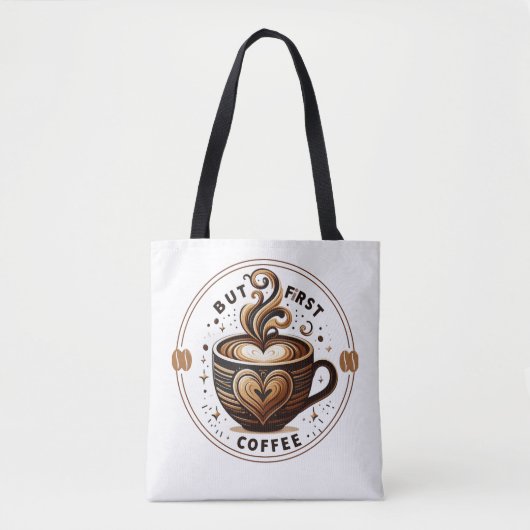 Sac fourre-tout design Latte Art pour les amateurs (Devant)